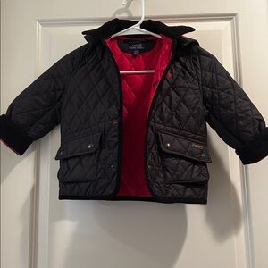 Polo Ralph Lauren Quilted peacoat snap Jacket zip Hood/Corduroy collar size 3/3T